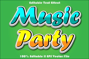 Müzik Partisi Düzenlenebilir Metin Efekti