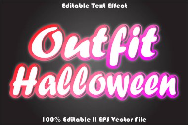 Kıyafet Cadılar Bayramı Düzenlenebilir Metin Efekti