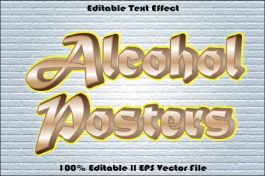 Alkol Posterleri Düzenlenebilir Metin Efekti
