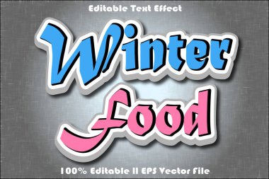 Kış Yemekleri Düzenlenebilir Metin Efekti