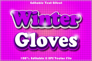 Kış Eldivenleri Düzenlenebilir Metin Efekti