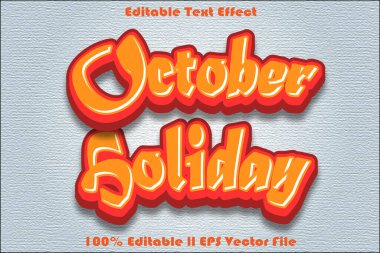 Ekim Tatili Düzenlenebilir Metin Efekti