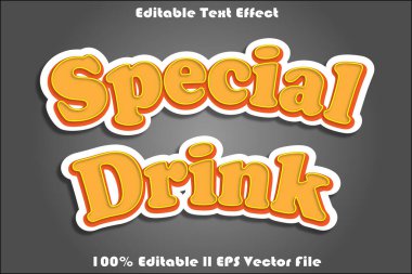 Özel İçecek Düzenlenebilir Metin Efekti