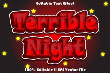 Korkunç Gece Düzenlenebilir Metin Efekti