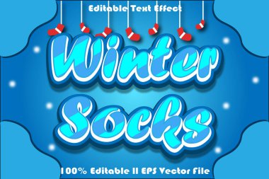 Kış Çorapları Düzenlenebilir Metin Efekti