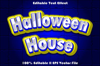 Cadılar Bayramı Evi Düzenlenebilir Metin Efekti