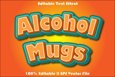 Alkol Kadehleri Düzenlenebilir Metin Efekti