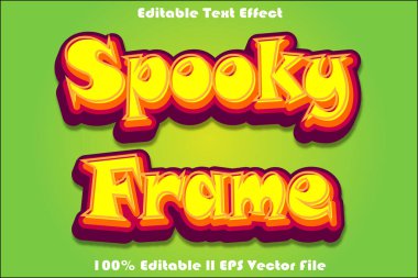 Ürkütücü Çerçeve Düzenlenebilir Metin Efekti