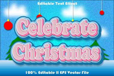 Noel Düzenlenebilir Metin Efektini Kutla