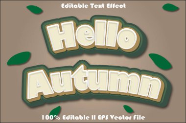 Merhaba Sonbahar Düzenlenebilir Metin Efekti