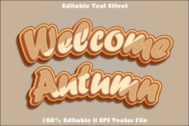 Hoşgeldiniz Sonbahar Düzenlenebilir Metin Efekti