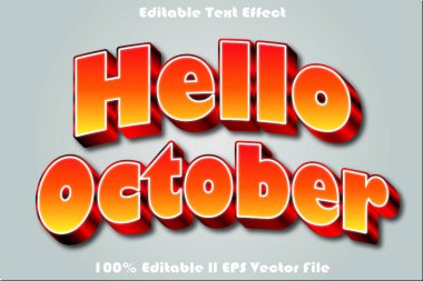 Merhaba Ekim düzenlenebilir metin efekti