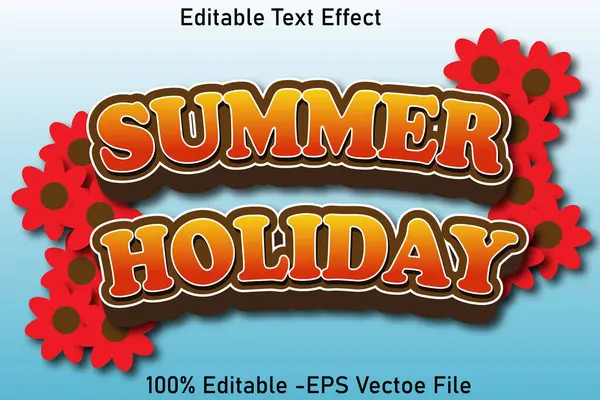 Yaz Tatili düzenlenebilir metin efekti 3d kabartma stili tasarımı