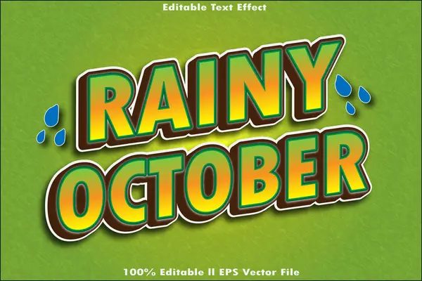Yağmurlu Ekim Düzenlenebilir Metin Efekti