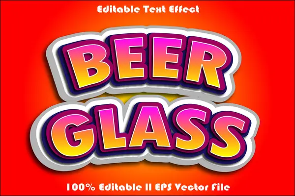 Bira Bardağı Düzenlenebilir Metin Efekti