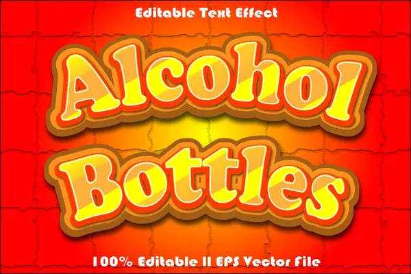 Alkol Şişeleri Düzenlenebilir Metin Efekti