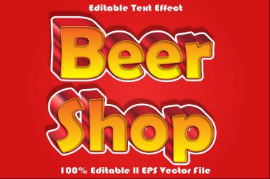 Bira Dükkanı Düzenlenebilir Metin Efekti