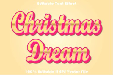 Noel Rüyası Düzenlenebilir Metin Efekti