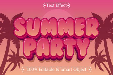 Yaz Partisi Düzenleme Efekti 3 Boyut Kabartma Modern Biçim