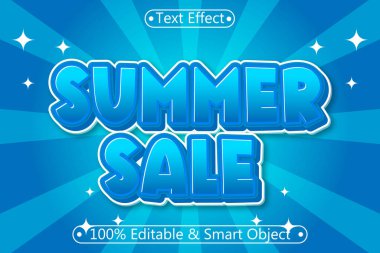 Yaz Satışı Düzenlenebilir Metin Efekti 3 Boyut Kabartma Modern Biçim