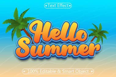 Merhaba Yaz Düzenlenebilir 3 Boyut Modern Kabartma