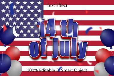 4 Temmuz Düzenlenebilir 3 Boyut Kabartma Modern Stil