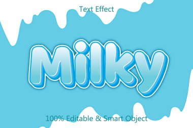 süt düzenlenebilir metin efekti 3 boyut kabartma biçimi