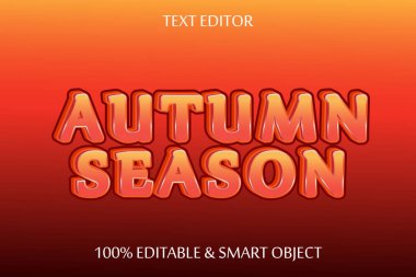 Sonbahar sezonu düzenlenebilir metin efekti 3 boyut modern stili kabartma