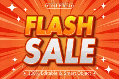 Flash satışı düzenlenebilir metin efekti 3 boyut kabartma modern biçimi