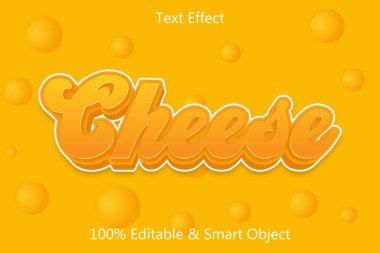 Peynir düzenlenebilir metin efekti 3 boyut kabartma biçimi
