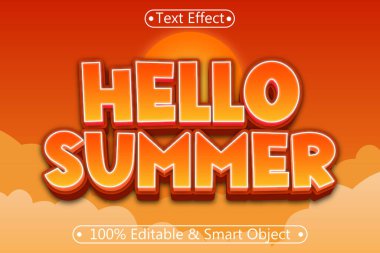 Merhaba Yaz Düzenlenebilir Metin Efekti 3 Boyut Kabartma Modern Biçim