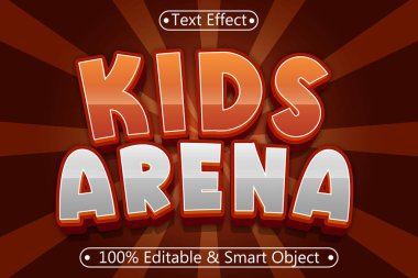 Çocuklar Arena Düzenlenebilir Metin Efekti 3 Boyut Kabartma Modern Biçim