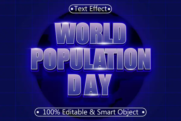 stock vector World Population Day Editable Text Effect 3 dimension Emboss Modern Style