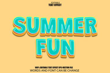 Yaz Eğlencesi Düzenlenebilir Metin Efekti 3d Çizgi Film Biçimi