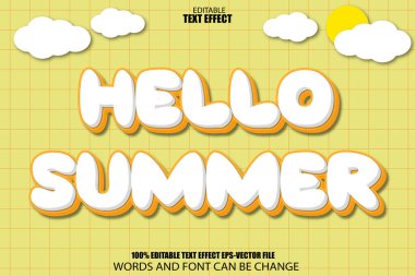 Merhaba Yaz Düzenlenebilir Metin Efekti 3d Çizgi Film Biçimi