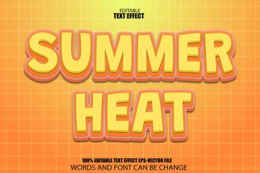 Yaz Sıcaklığı Düzenlenebilir Metin Efekti 3B Çizgi Film Biçimi