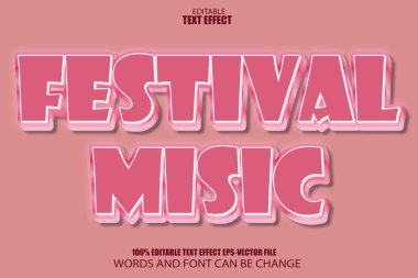 Festival Müzik Düzenlenebilir Metin Efekti 3B Modern Biçim