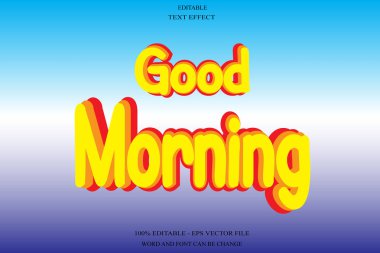 Günaydın düzenlenebilir metin efekti kabartması