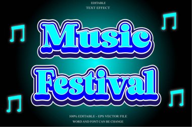 Müzik Festivali Düzenlenebilir Metin Efekti