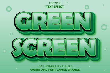 yeşil ekran düzenlenebilir metin efekti 3d kabartma biçimi