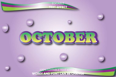 Ekim düzenlenebilir metin efekti 3d kabartma biçimi