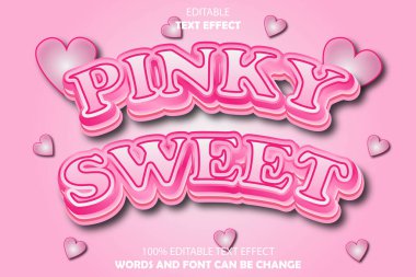 Pinky Sweet düzenlenebilir metin efekti 3D kabartma biçimi
