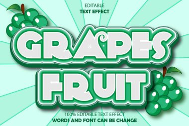 üzüm meyveleri düzenlenebilir metin efekti 3d