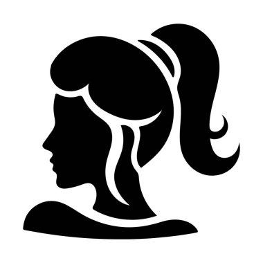 Beyaz arka planda bir kadının silüeti.