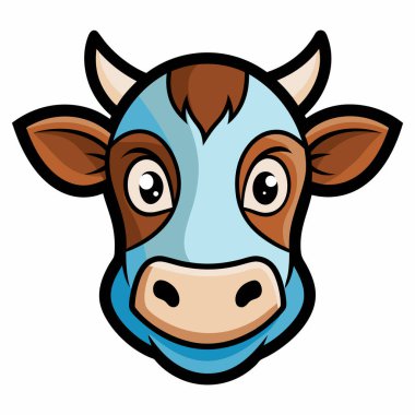 İnek Bakışlı İnek Vektör İllüstrasyon Çizgi Filmi Clipart Çizgi Çizgisi Sanat Tasarımı