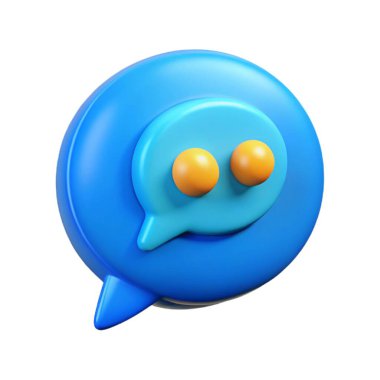 3d konuşma balonu sohbet mesajı simgesi