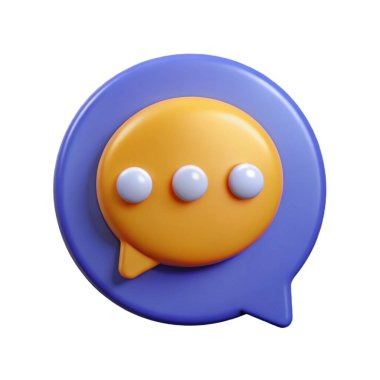 3d konuşma balonu sohbet mesajı simgesi