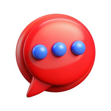 3d konuşma balonu sohbet mesajı simgesi