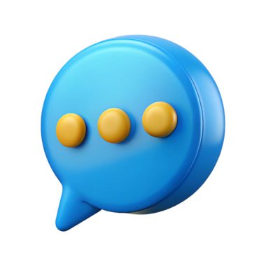 3d konuşma balonu sohbet mesajı simgesi