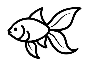 Fantail Japon Balığı Siluet Vektör İllüstrasyon Sanatı